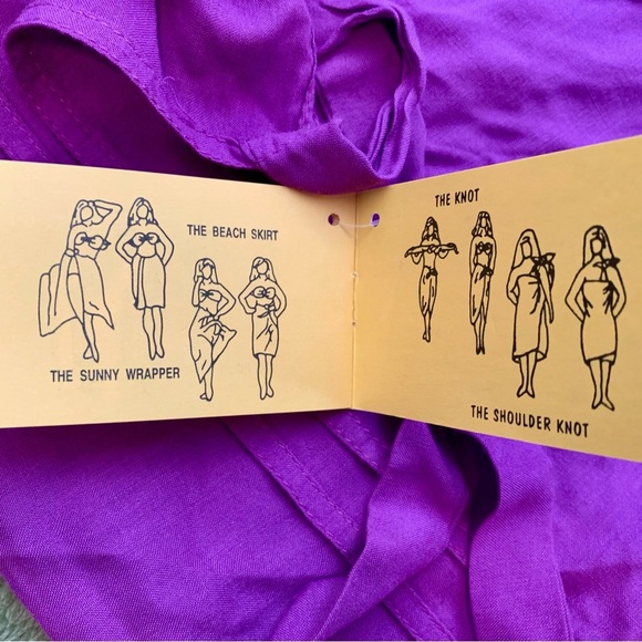 NWT Sun 'n' Sand Purple Wrap Around Tie Multi-Use Garment OSA - Picture 7 of 11